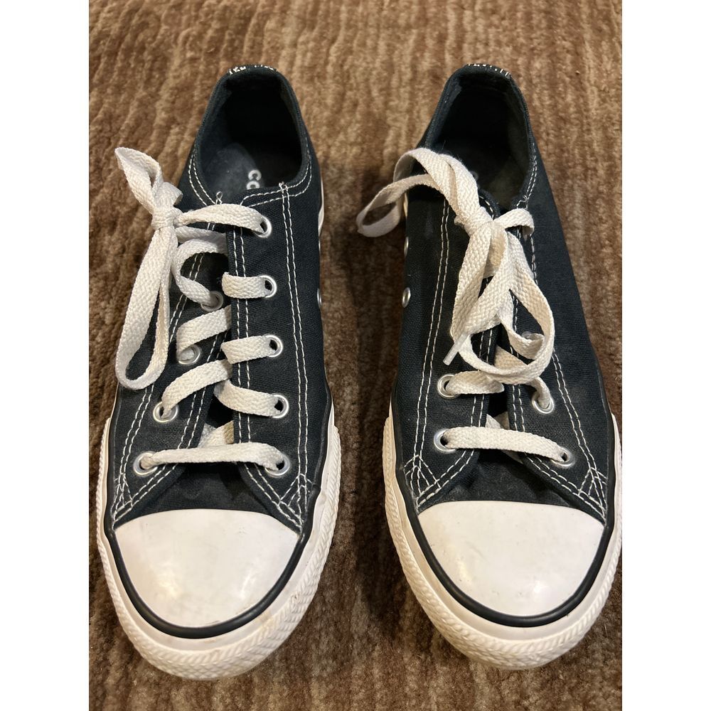 Youth Converse Chuck Taylor All Star Low‎ Top Blue Double Tongue Sneakers Size 3
